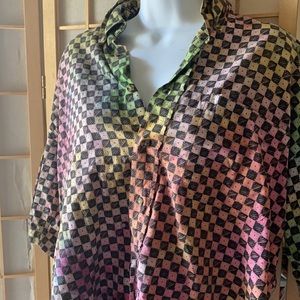 90’s Vintage Rainbow Check Tee